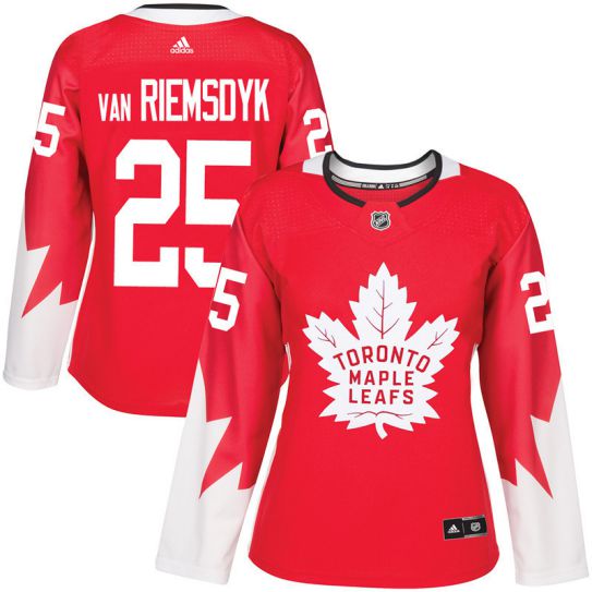 2017 NHL Toronto Maple Leafs women #25 James van Riemsdyk red jersey->->Women Jersey